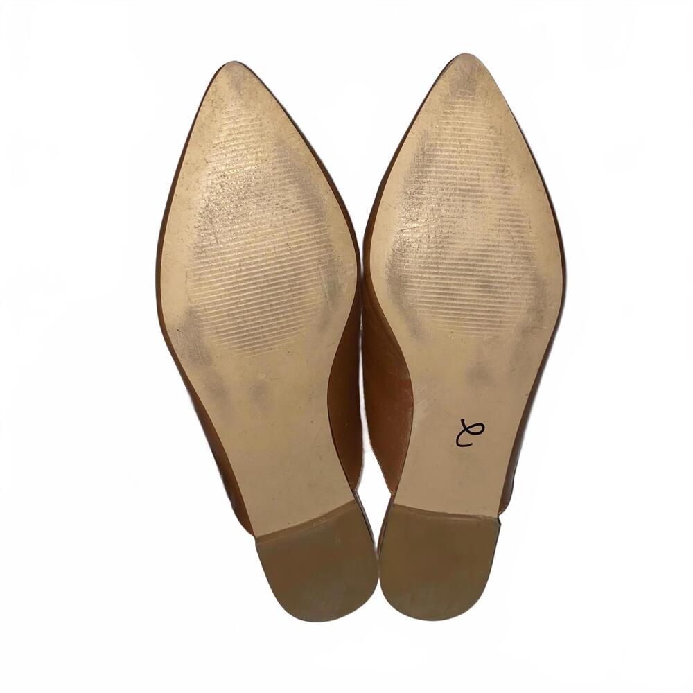 Steve Madden Leather Mules 8.5 Tan Minimalist Chic Fall Vintage Aesthetic Slip - Picture 3 of 4